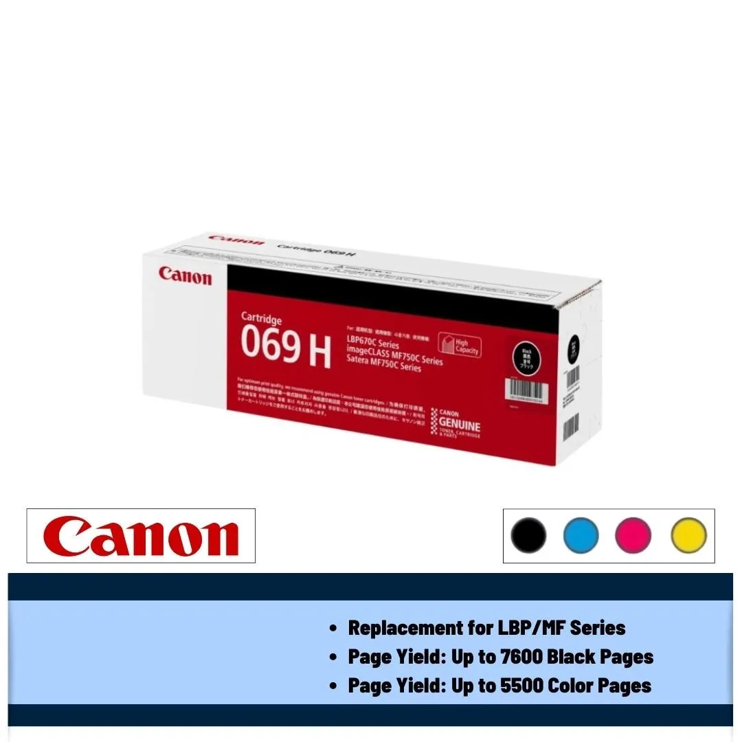 Canon 069/ 069H Toner Cartridge (Black/Cyan/Magenta/Yellow)