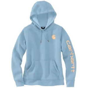 Womens Carhartt Clarksburg Graphic Sleeve Hoodie in Moonstone