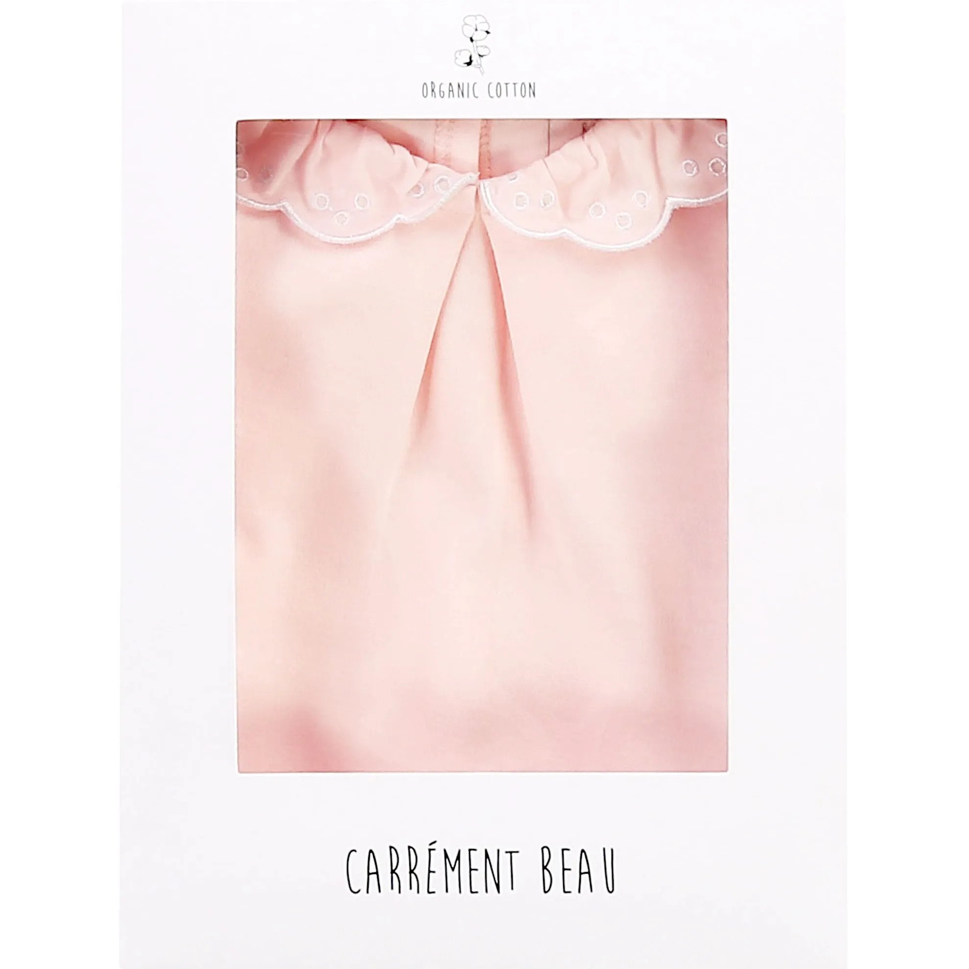 Carrement Beau Baby Pink Back Snap Footie with Ruffle Collar