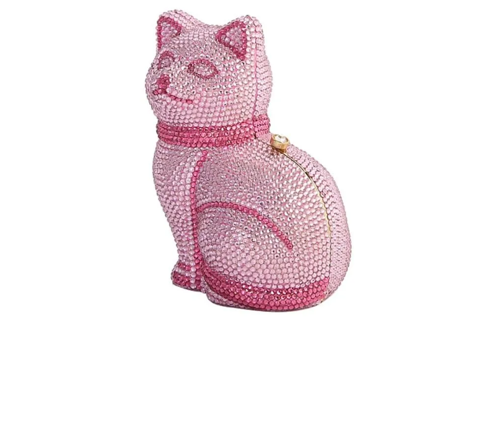 Cat Shaped Metallic Bag with Diamonds - Elegant & Durable