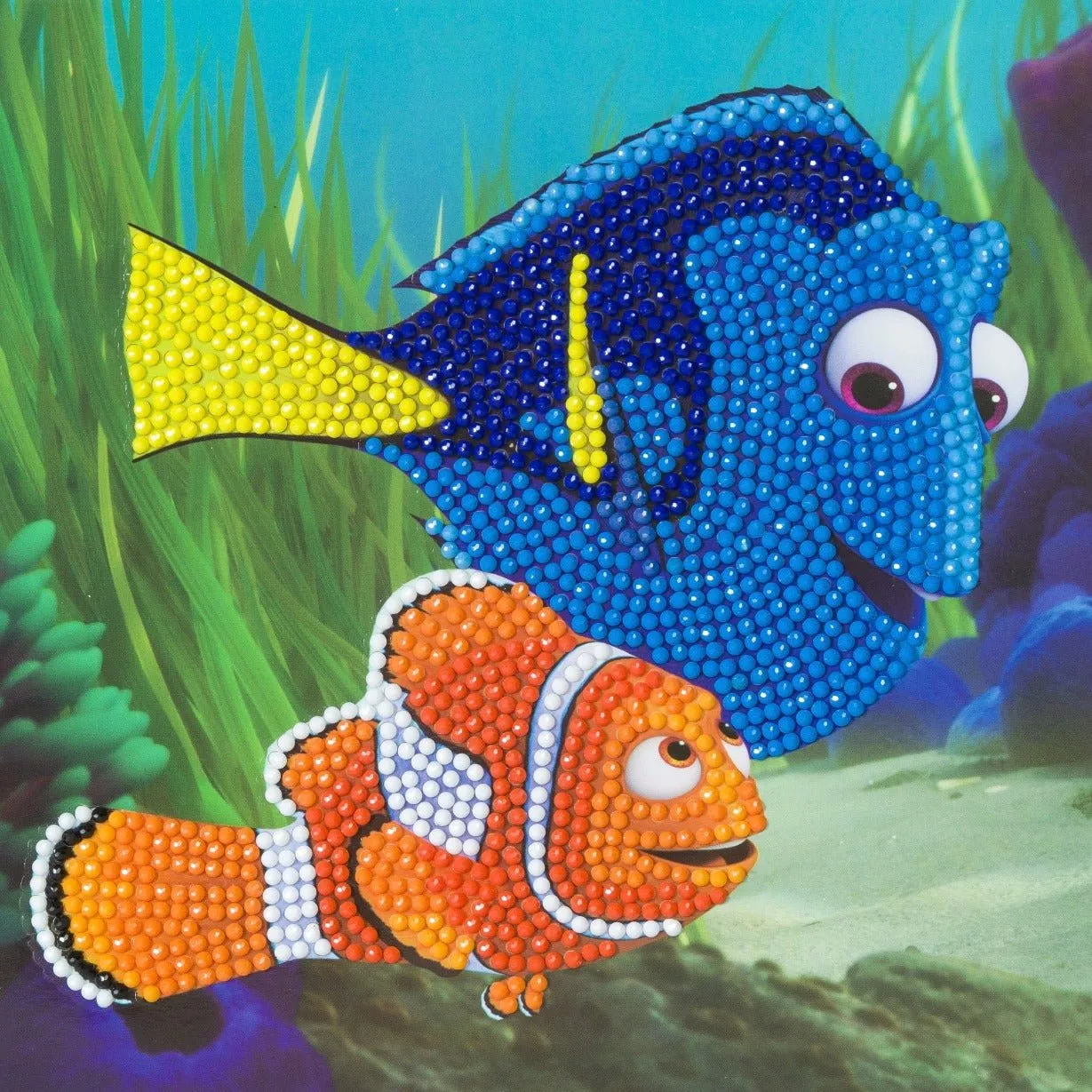 CCK-DNY800: Dory and Marlin, 18x18cm Crystal Art Card