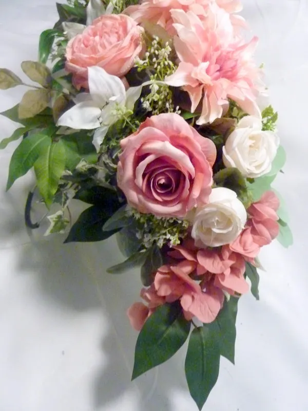 Cemetery flowers in Dusty Pink and white, Grave site spray