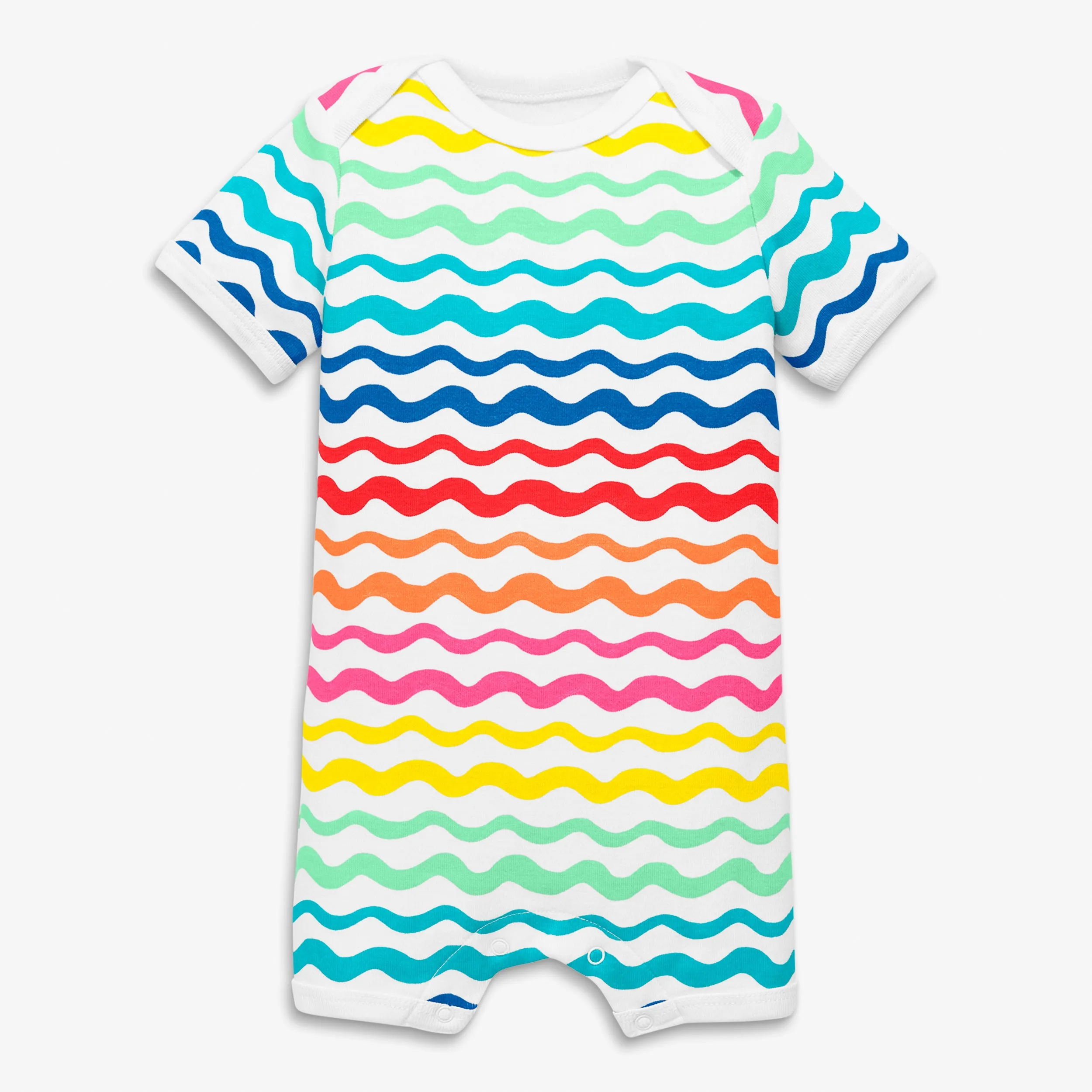 Clearance baby organic shortie in rainbow watercolor waves