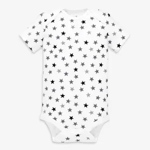 Clearance organic short sleeve babysuit in mini star