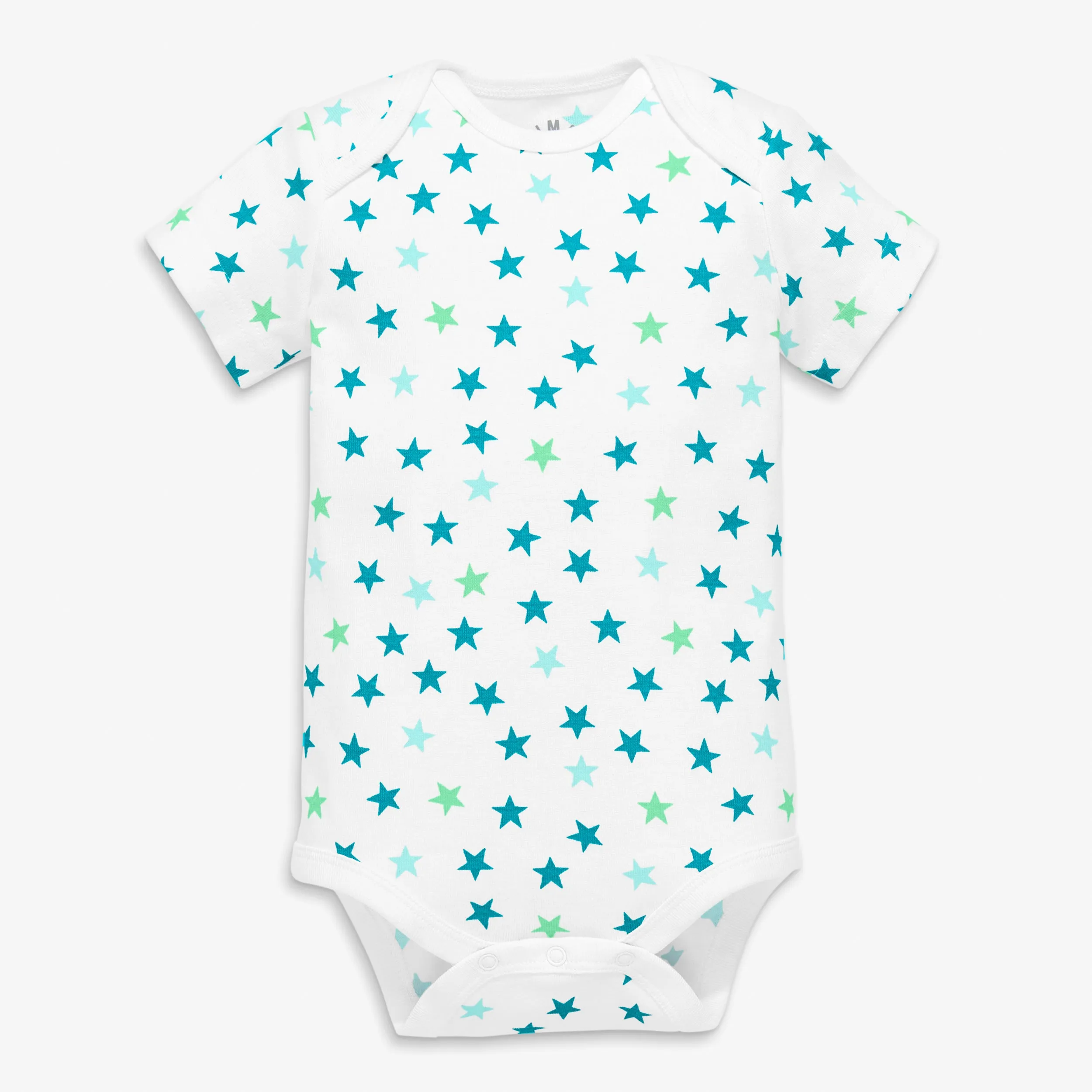 Clearance organic short sleeve babysuit in mini star