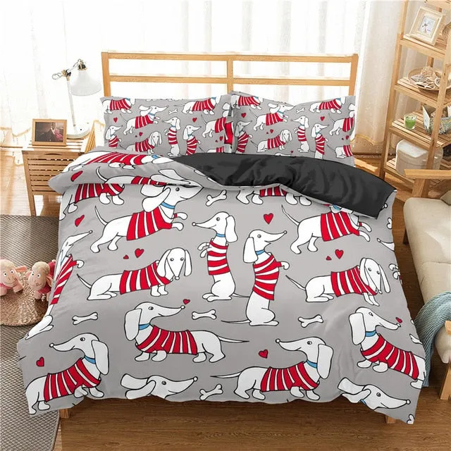 Dach Everywhere™ Cartoon Doxie Duvet Bedding Set