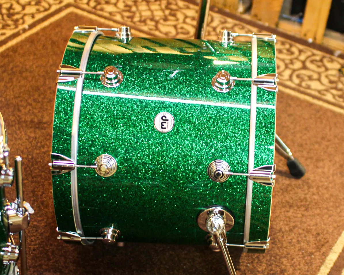 DW Collector's Maple Mahogany Green Glass Drum Set - 20,10,12,14 - SO#1374886