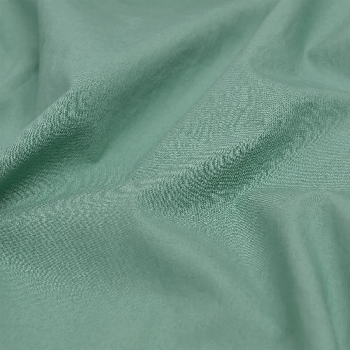 Faded Jade Washed Cotton Percale Fitted Sheet