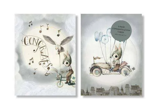 Flying Cars Congratulation Card 2-Pack