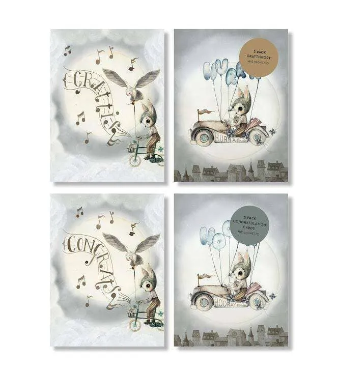 Flying Cars Congratulation Card 2-Pack