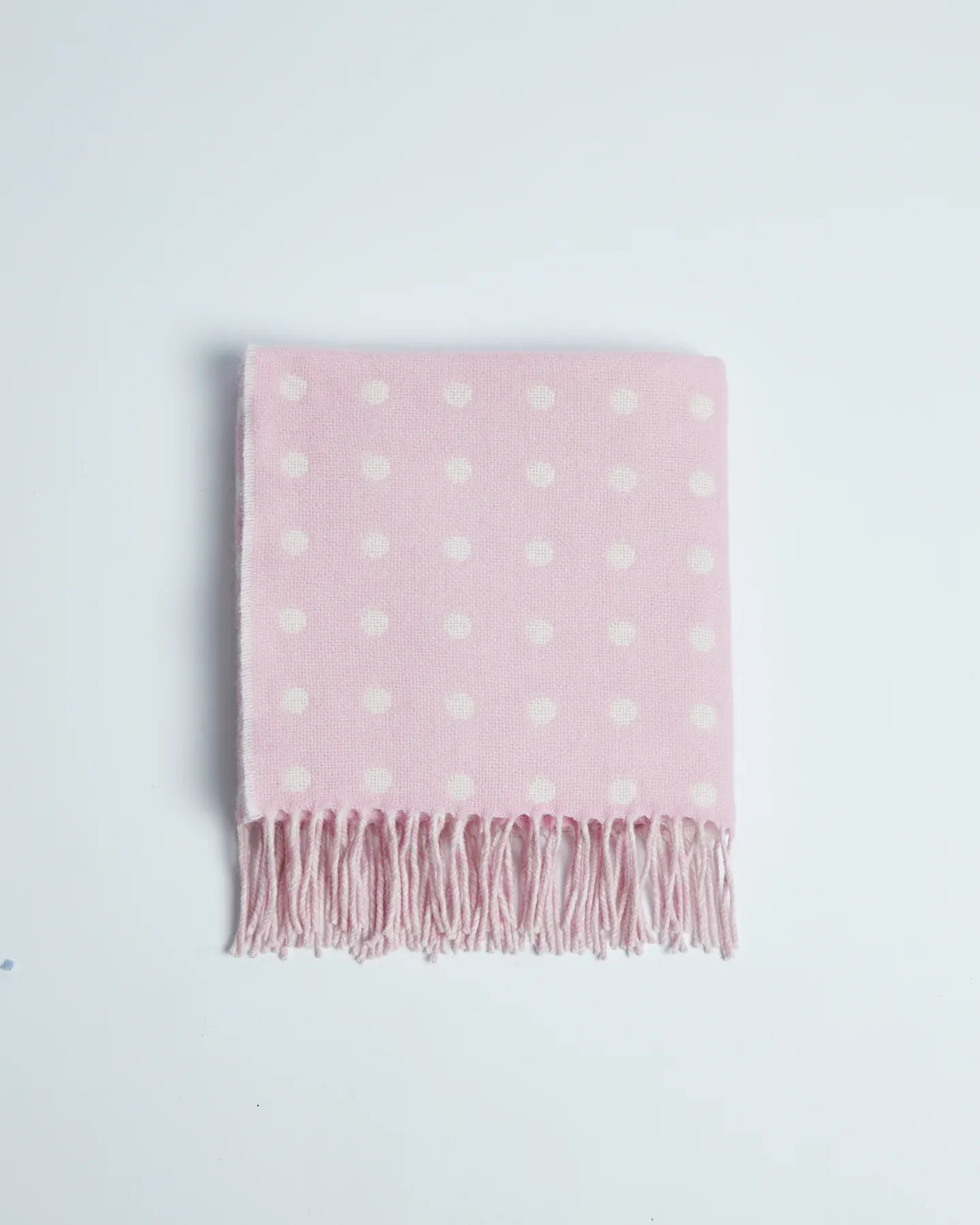 Foxford Pink Spot Lambswool Baby Blanket