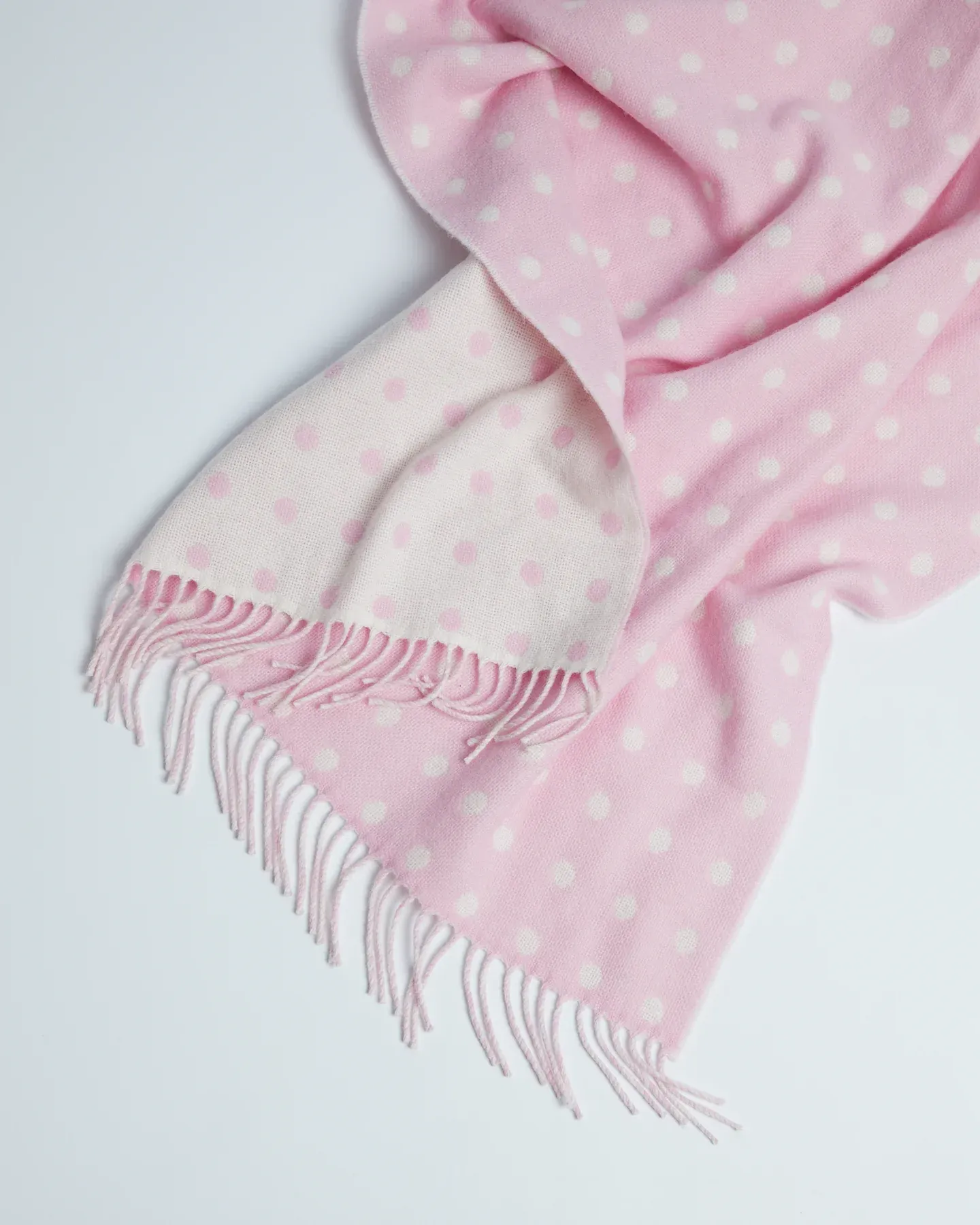 Foxford Pink Spot Lambswool Baby Blanket