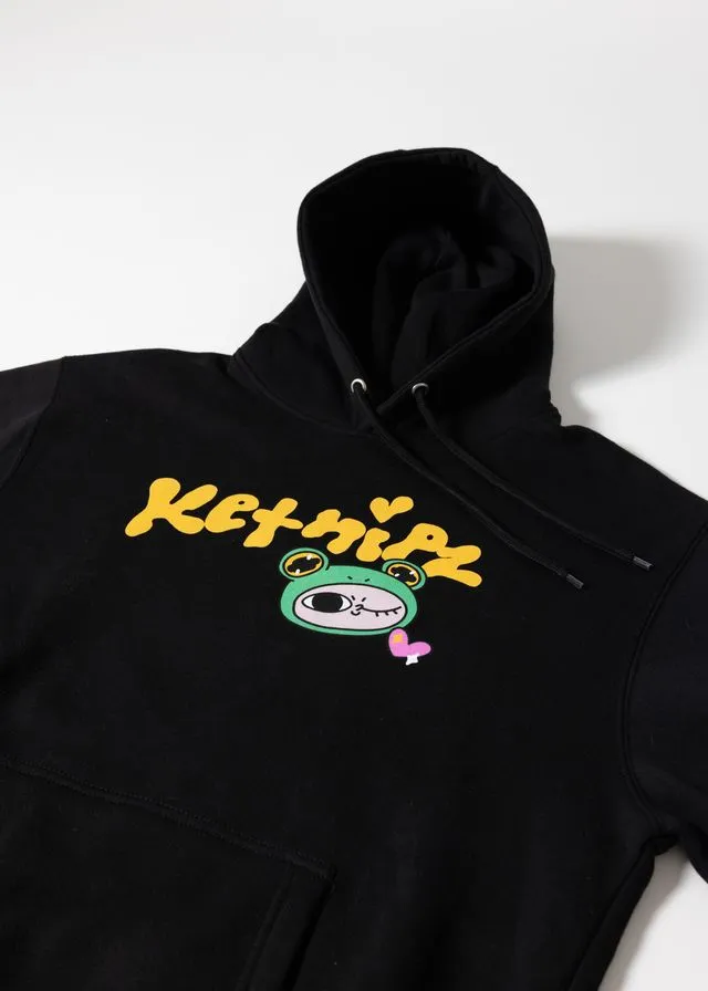 Froggy Bean Logo Black Hoodie