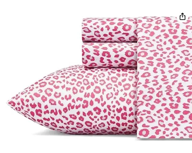 Full Size Sheet Set, Pink Leopard Print