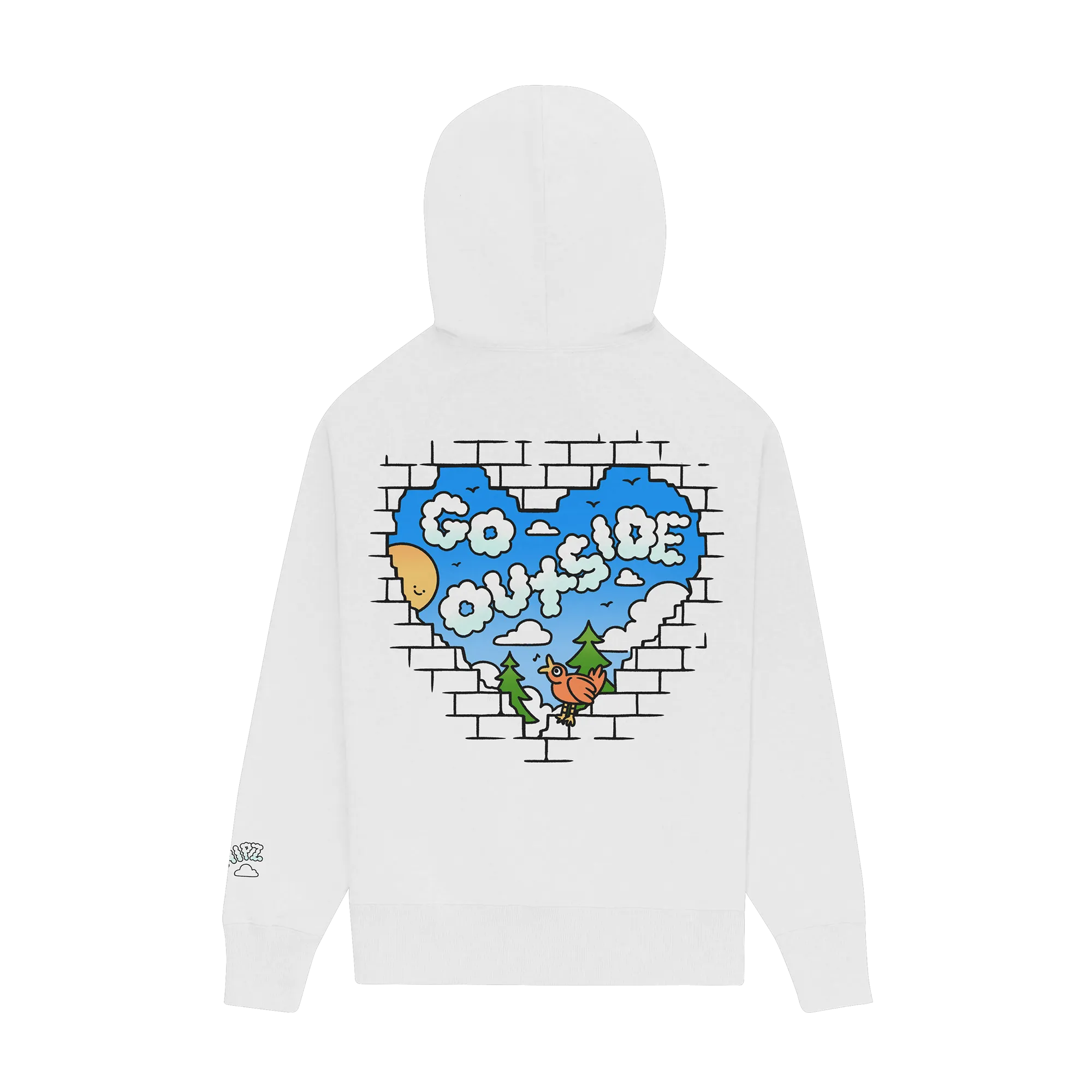 Go Outside White Hoodie