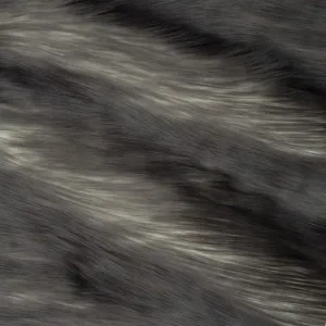 Gray | White Snow Luxury Faux Fur Shag Fabric