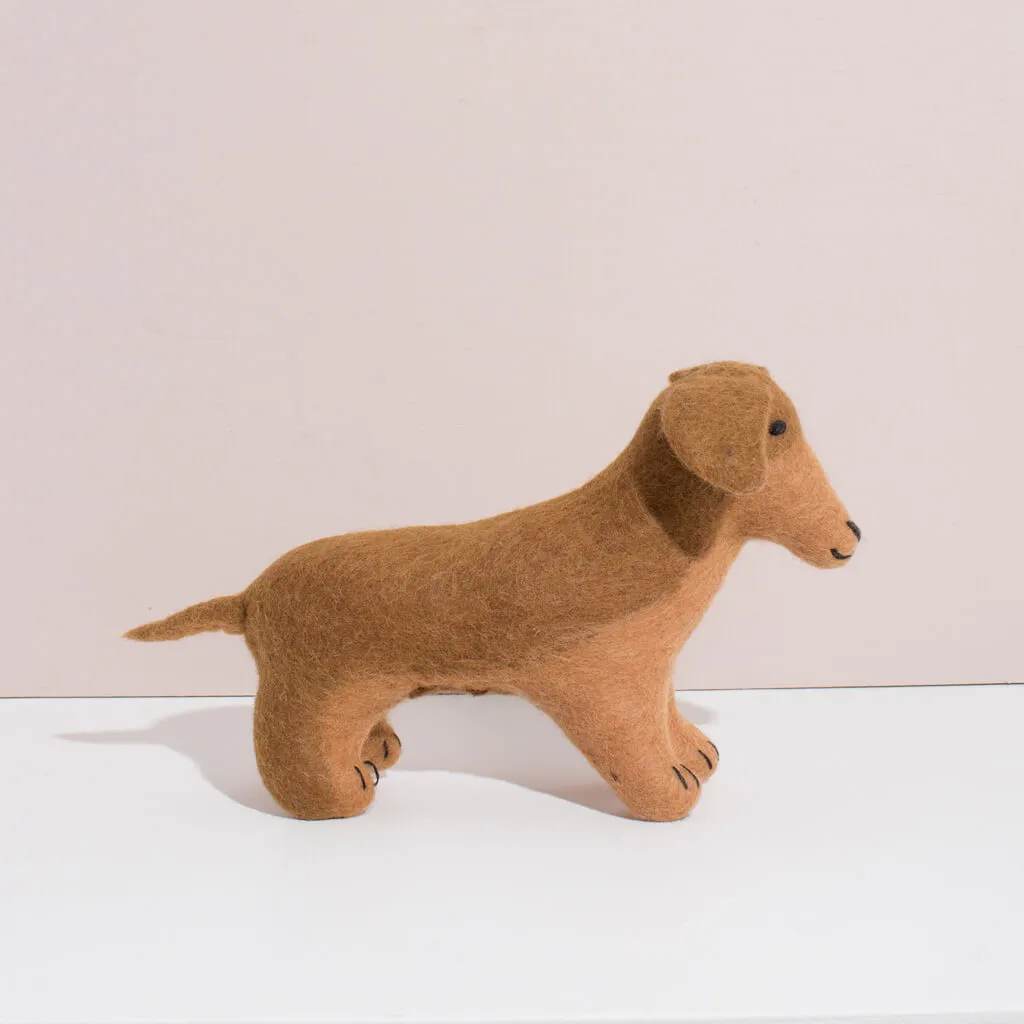 Hand Felted Dachshund Duo