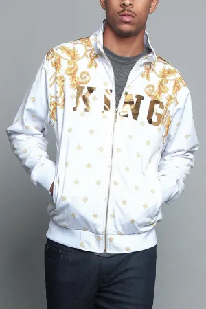 Jeweled Tiger King Zip Up Track Jacket