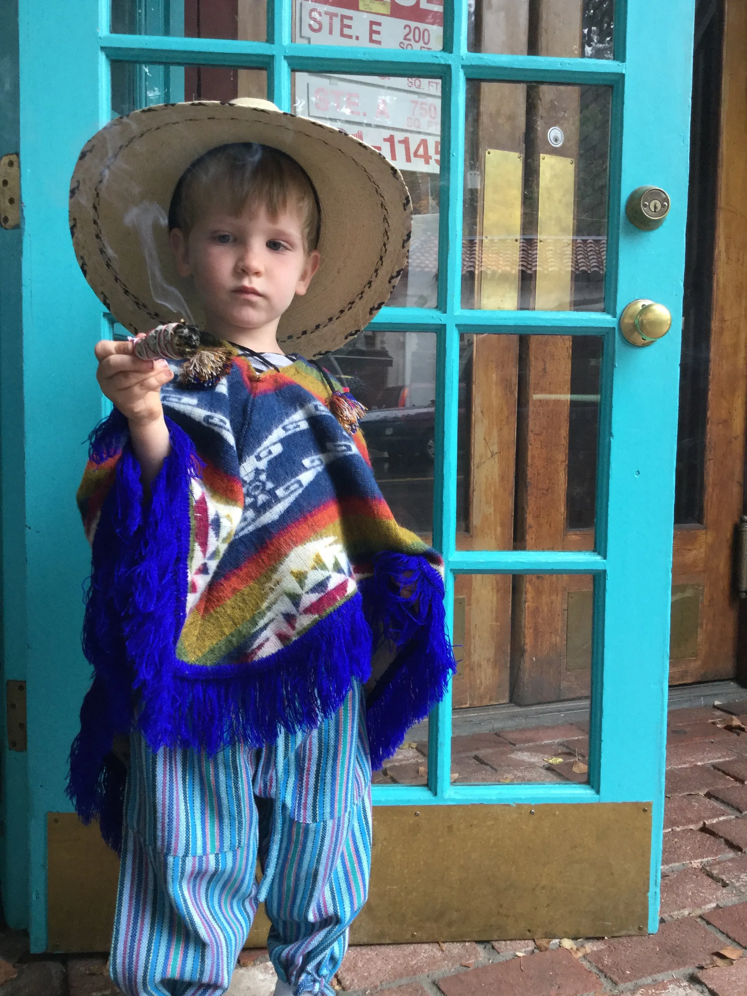 Kids' Alpaca Poncho with Fringe