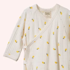 Kimono Stretch & Grow Pointelle - Lemon Print