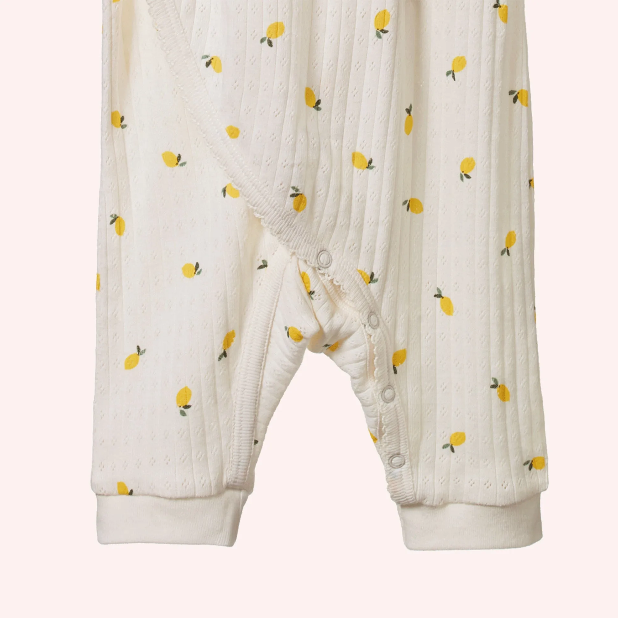 Kimono Stretch & Grow Pointelle - Lemon Print