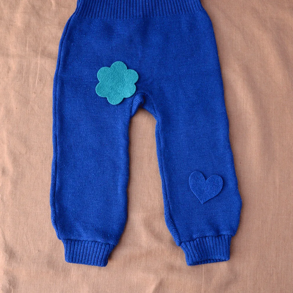 Knitted Dungarees in Organic Merino Wool - NAVY (12-24m) *PRE-LOVED/YOU MEND IT!