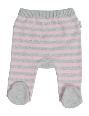 Korango Baa Baa White Sheep Stripe Knit Legging - Pink/Grey Stripe