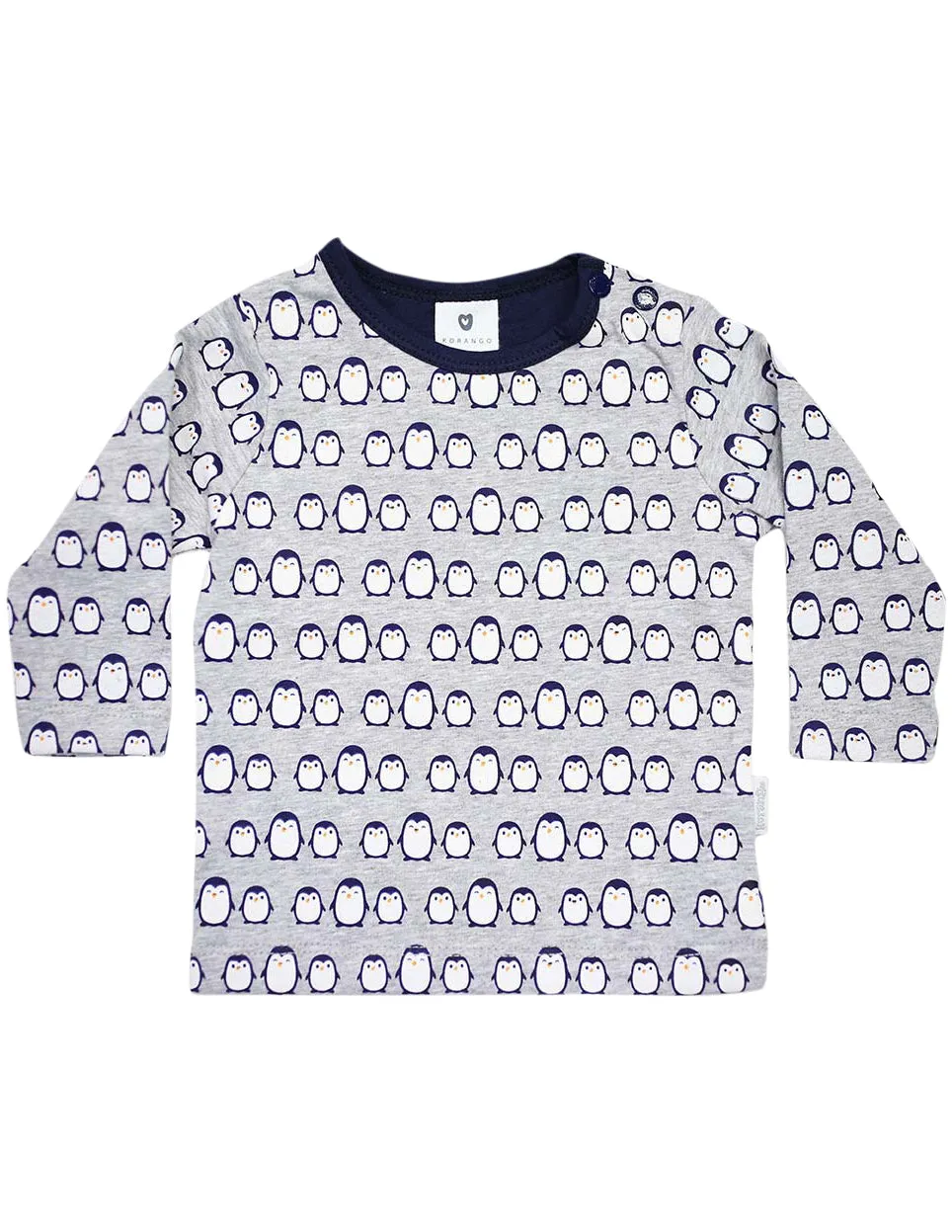 Korango Baby Penguin Printed LS Top - Navy