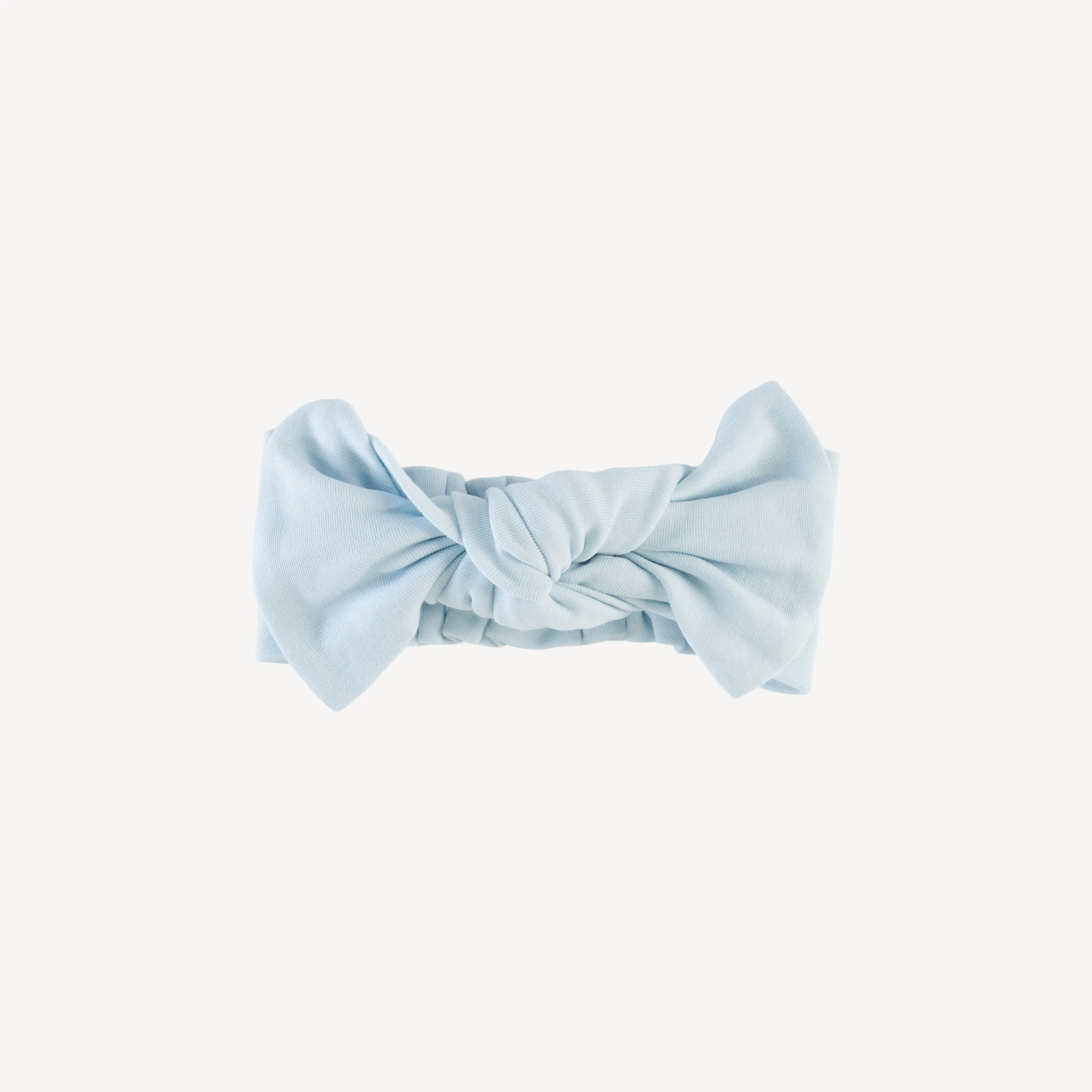 large bow elastic headband | illusion blue | organic cotton interlock