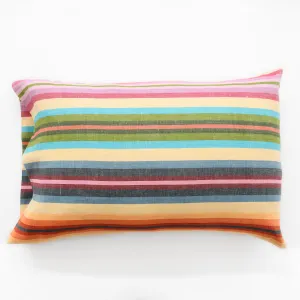 Linen   Cotton Mini Rainbow Stripe Pillowcase