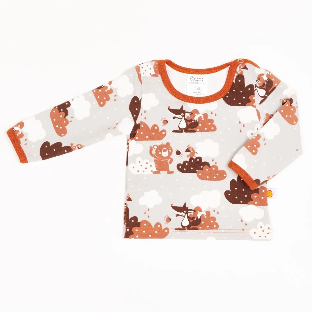 Long-sleeve baby top "Yo-yo/Rust"