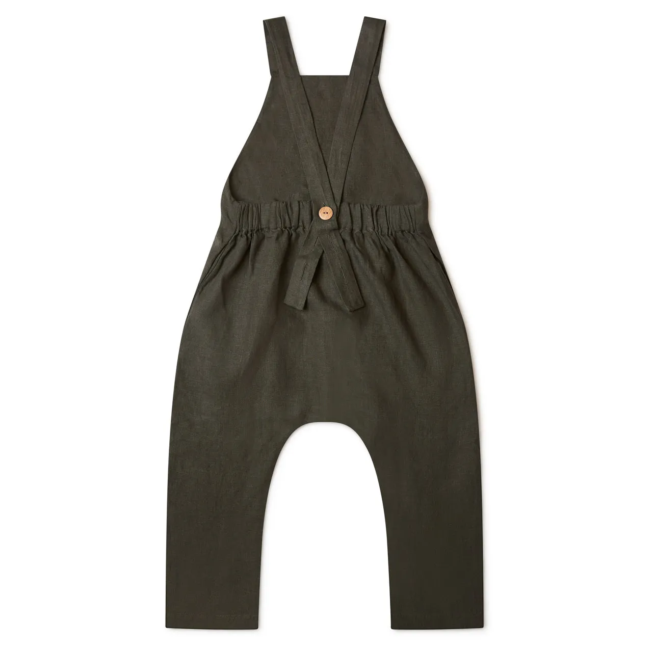 Lou Salopette 100% Linen Rompers - Pine (1-4y)