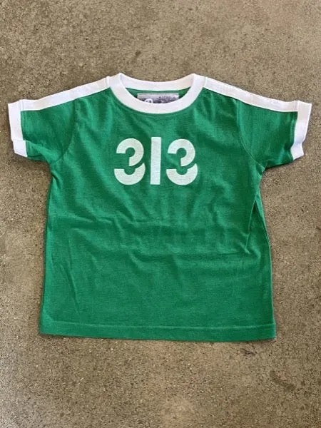 Modern 313 Sport Tee / White   Vintage Green / Toddler