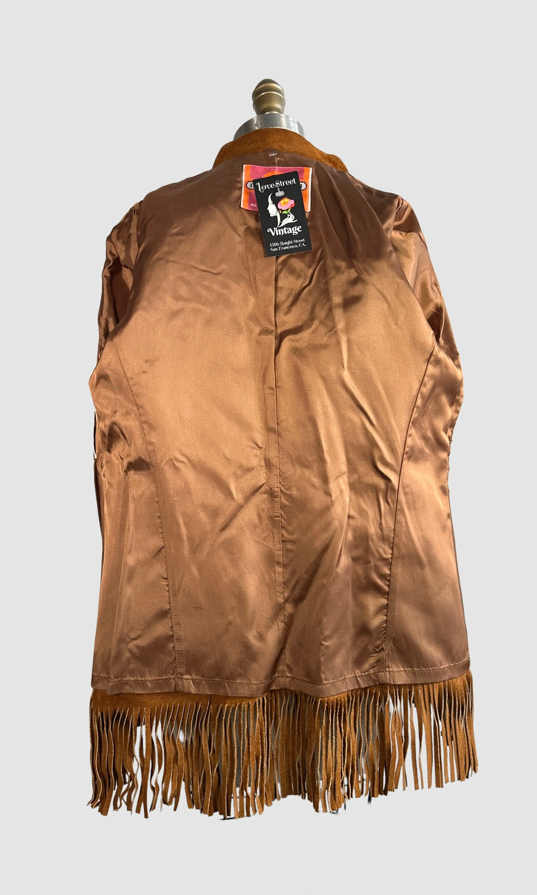 70s-Inspired MS Pioneer Suede Fringe Jacket - Size Small