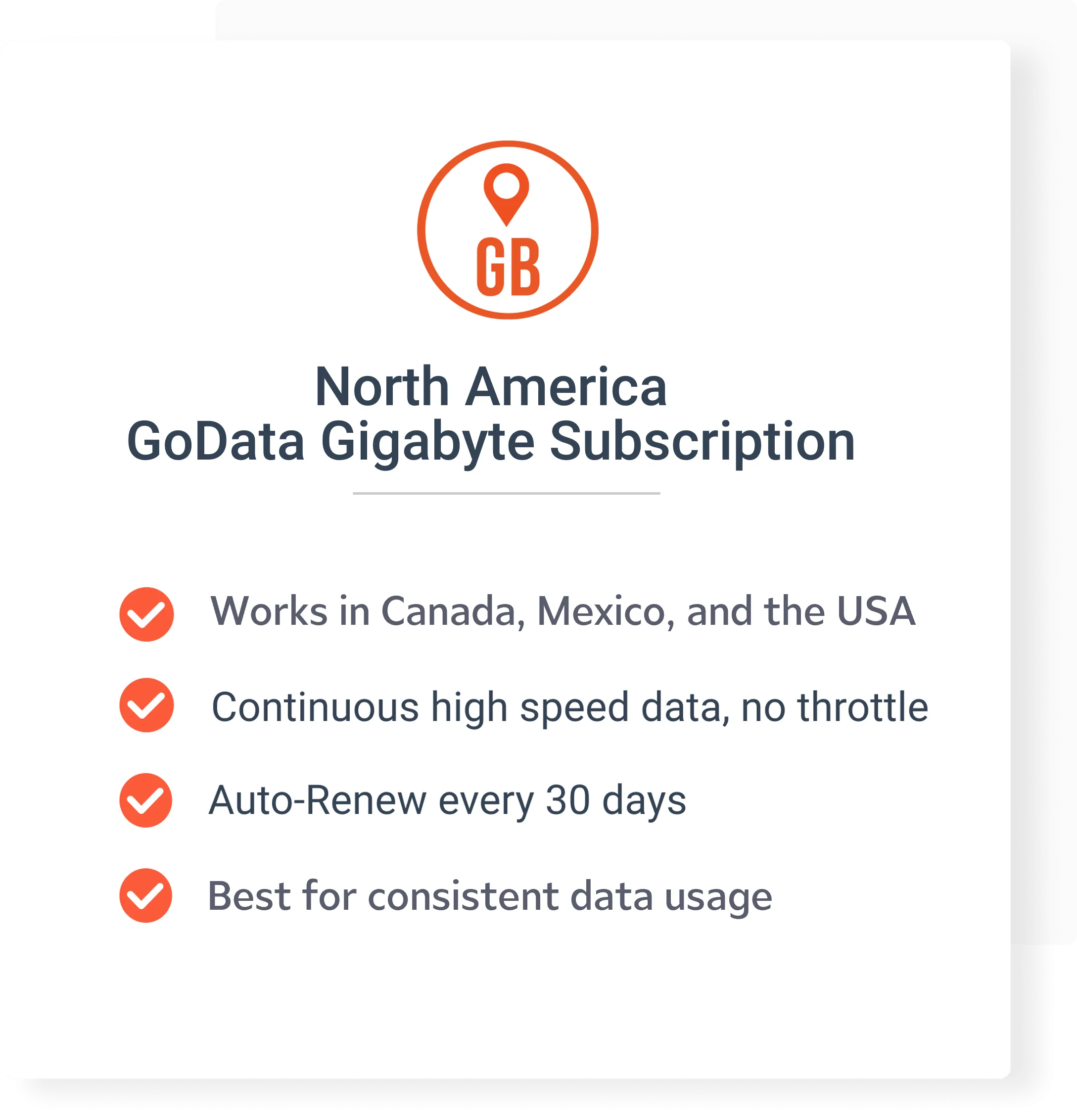 North America GoData 10GB Subscription: 12 Months