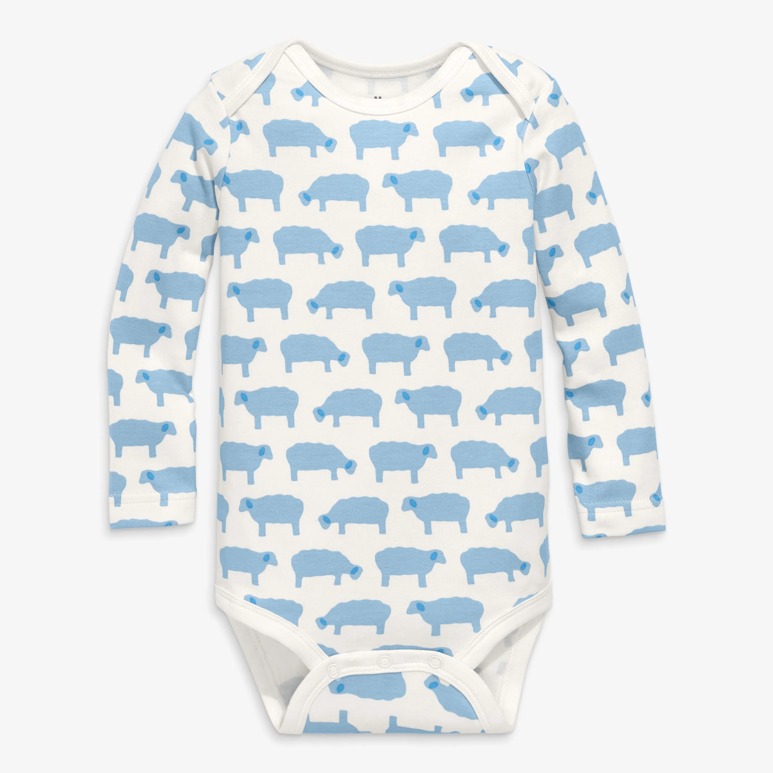 Organic long sleeve babysuit in animal friends