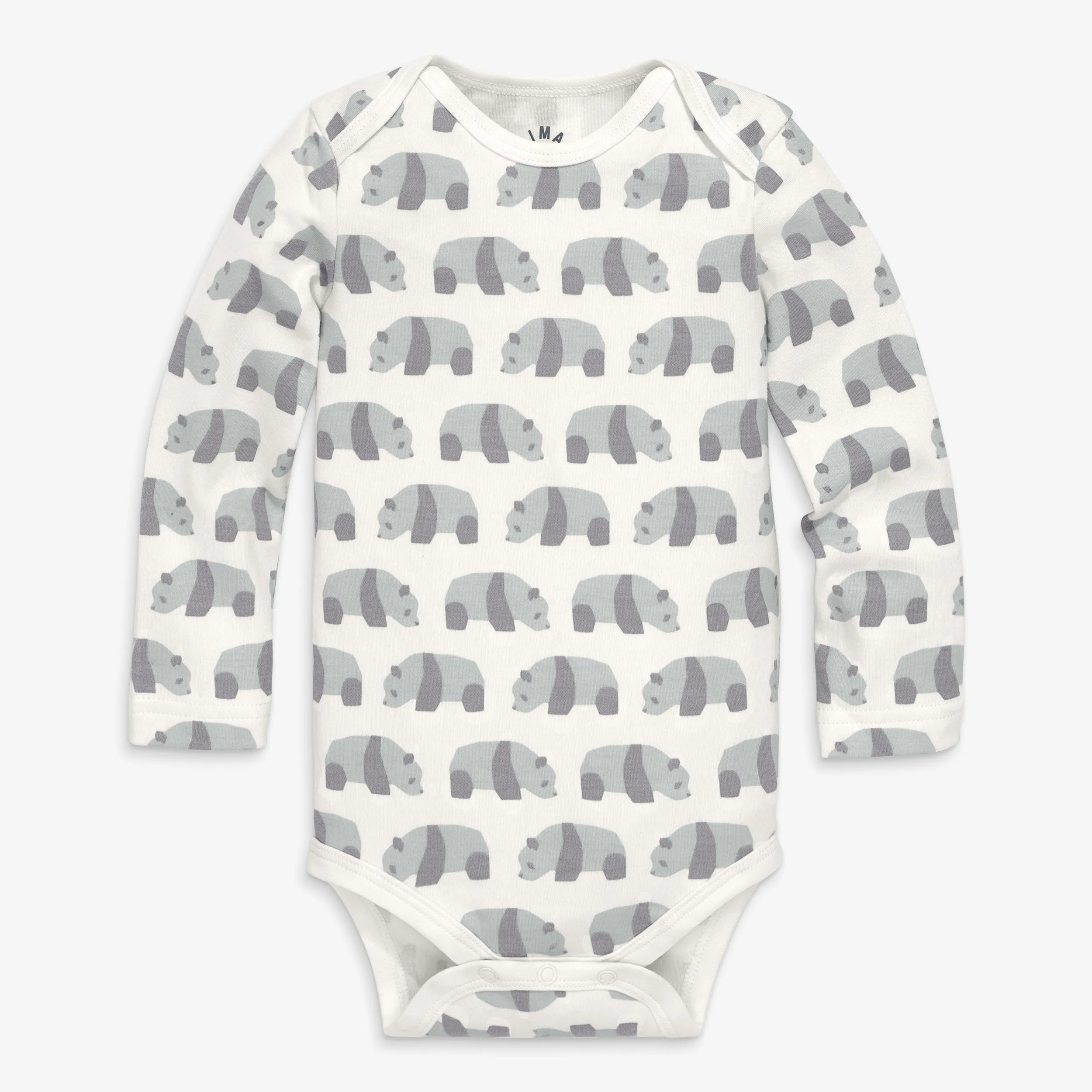 Organic long sleeve babysuit in animal friends