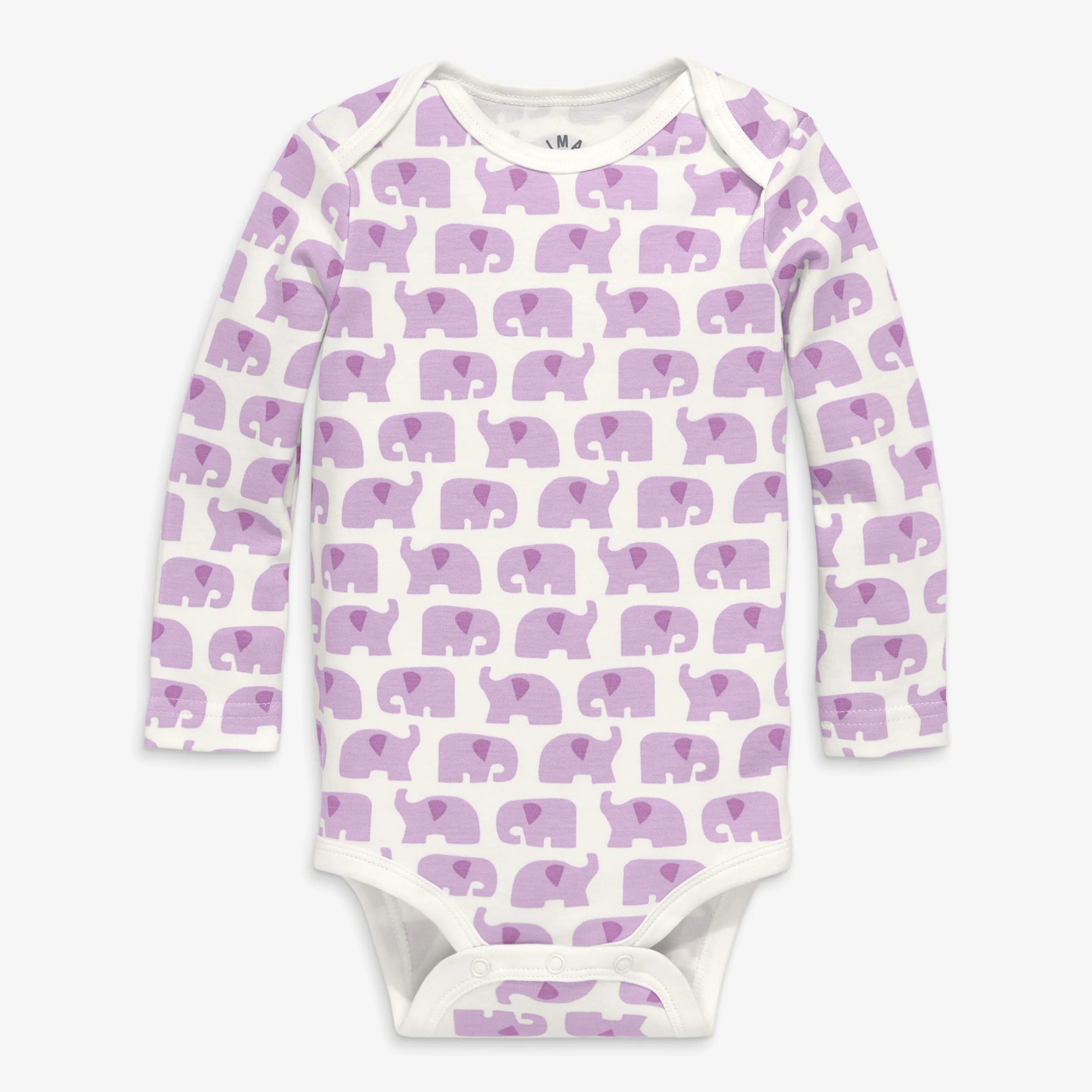 Organic long sleeve babysuit in animal friends