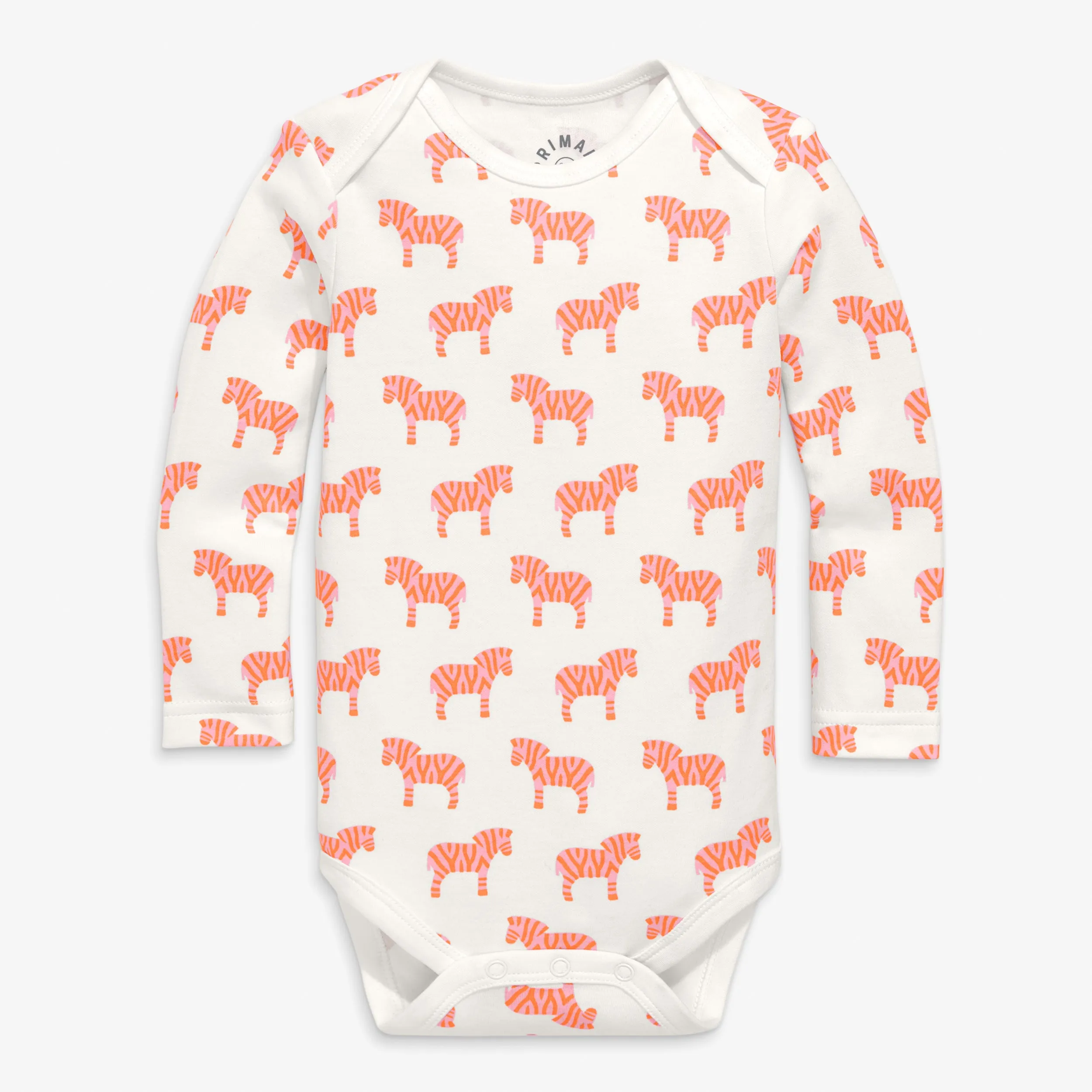 Organic long sleeve babysuit in animal friends