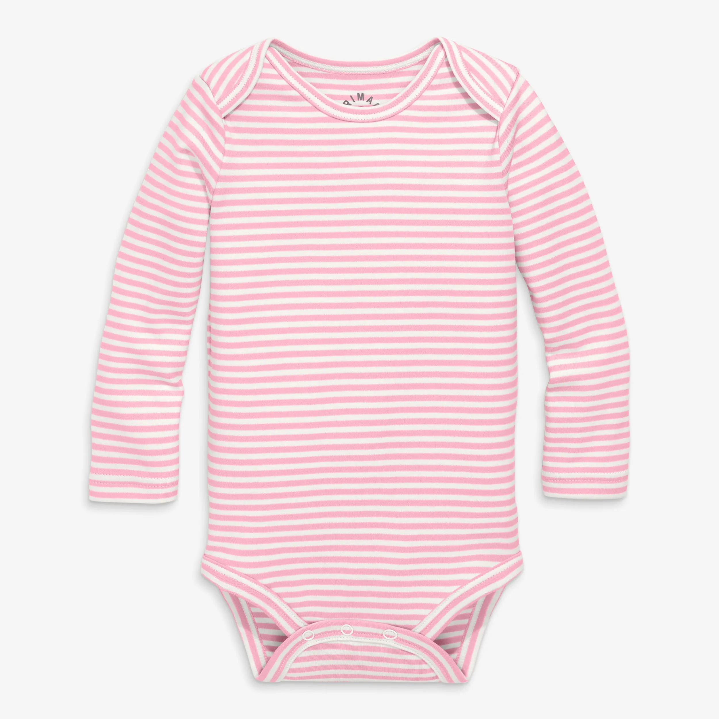 Organic long sleeve babysuit in stripe