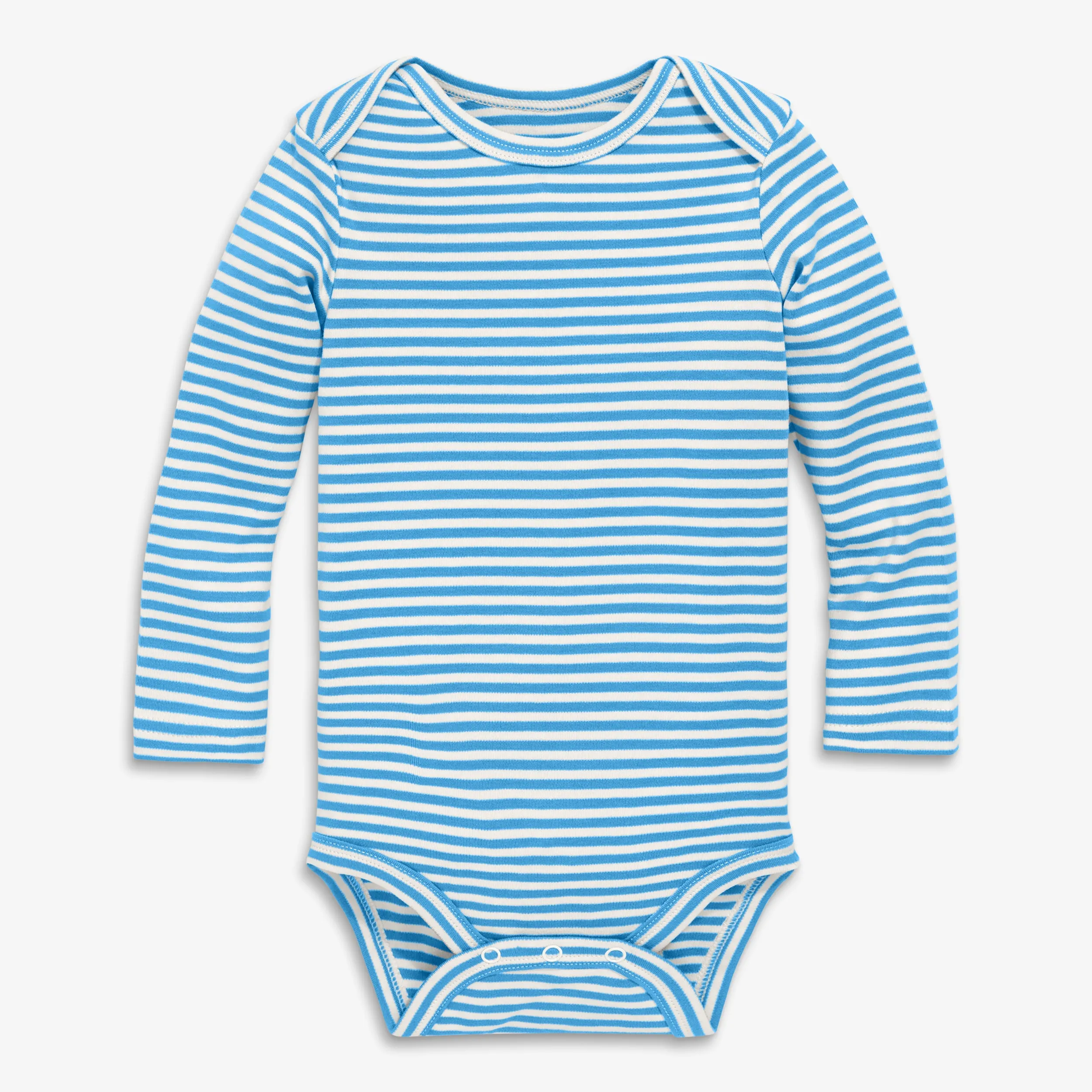 Organic long sleeve babysuit in stripe