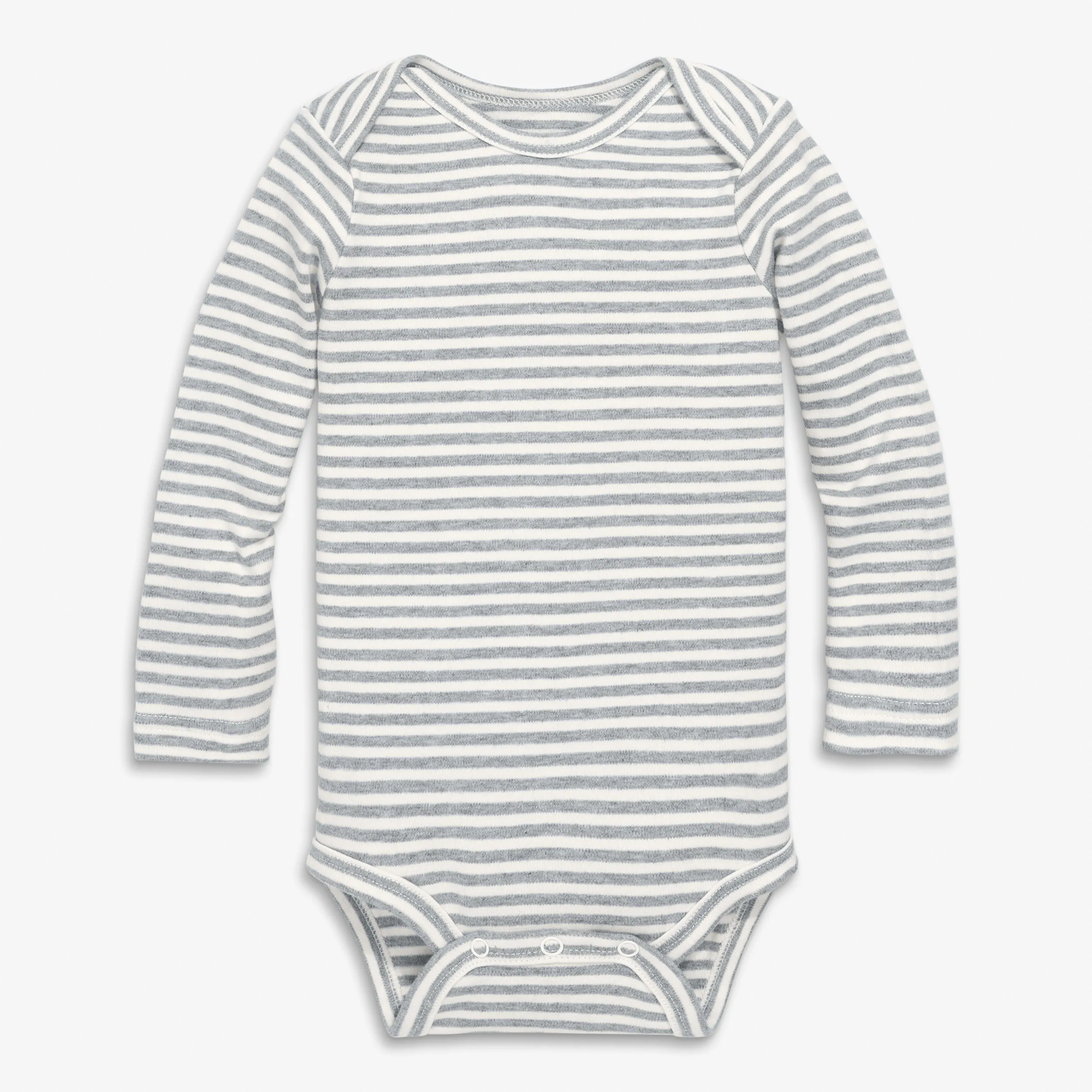 Organic long sleeve babysuit in stripe