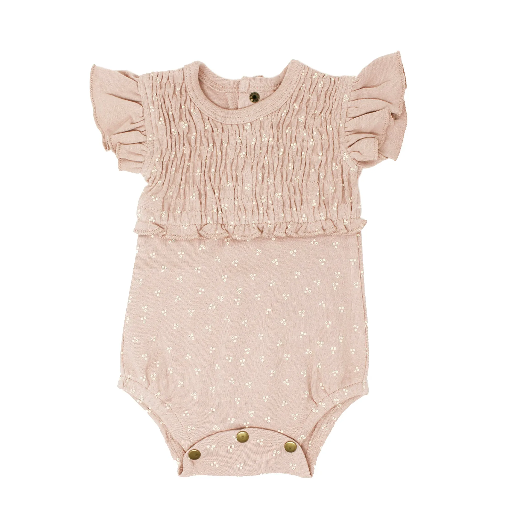 Organic Smocked S/Sleeve Bodysuits