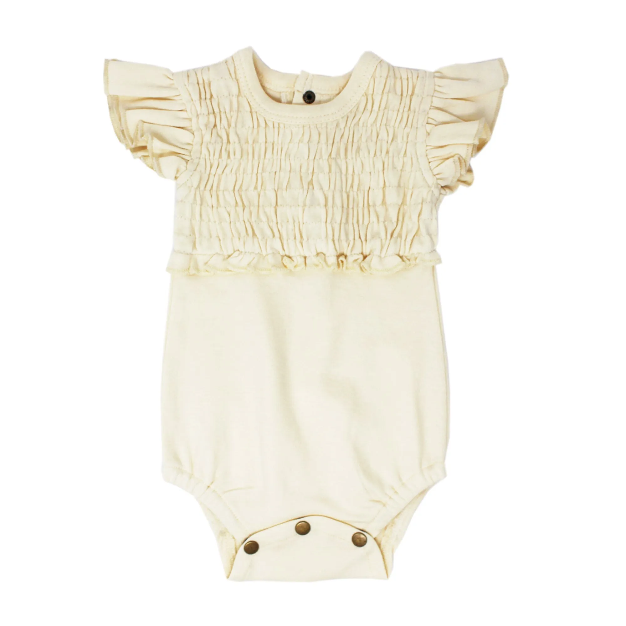 Organic Smocked S/Sleeve Bodysuits