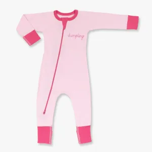 Pink Dumpling Zip Romper