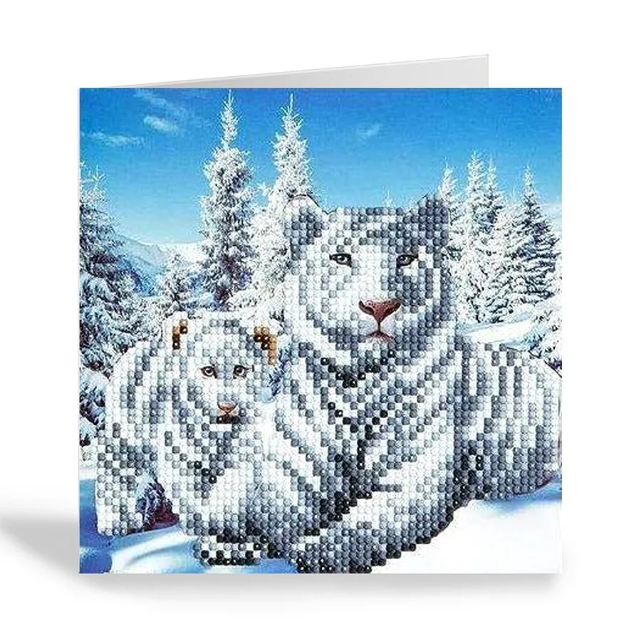 "Snowy White Tigers" Crystal Card Kit