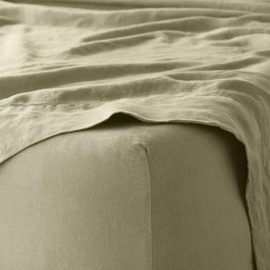 Stonewashed Linen Fitted Sheet