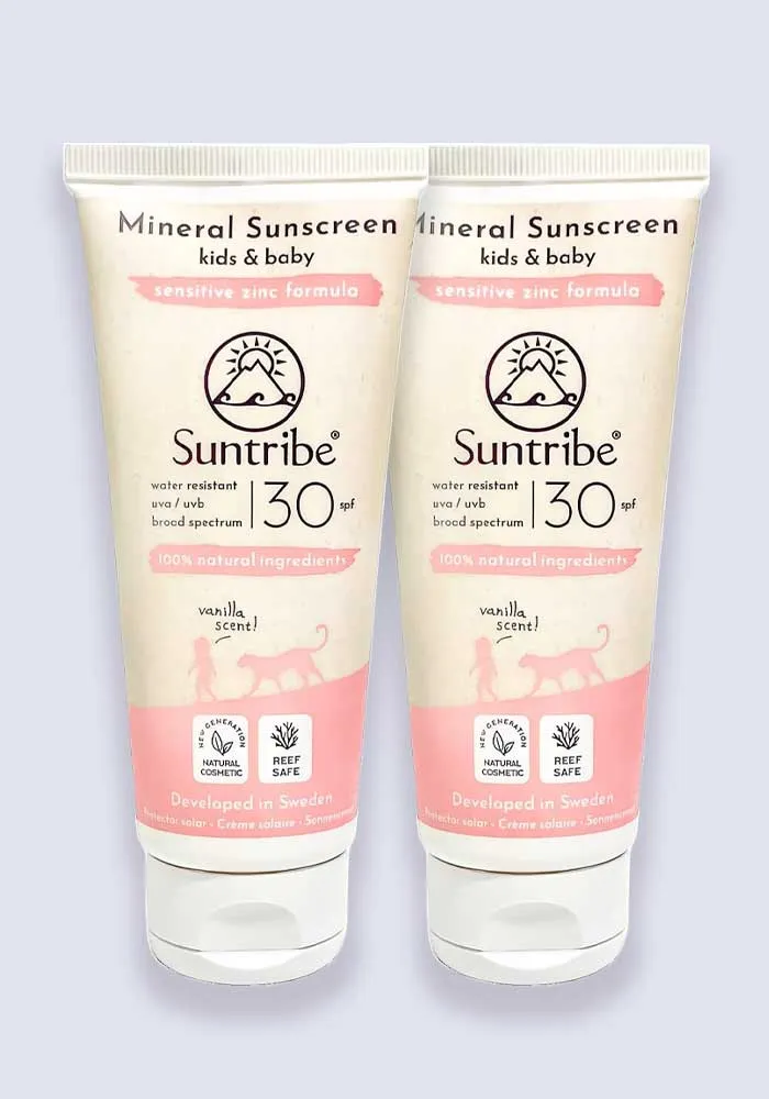 Suntribe Baby & Kids Natural Mineral Sunscreen Lotion SPF 30 100ml - 2 Pack Saver