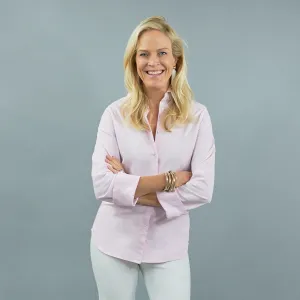 Tenley Shirt - Baby Pink Stretch Linen