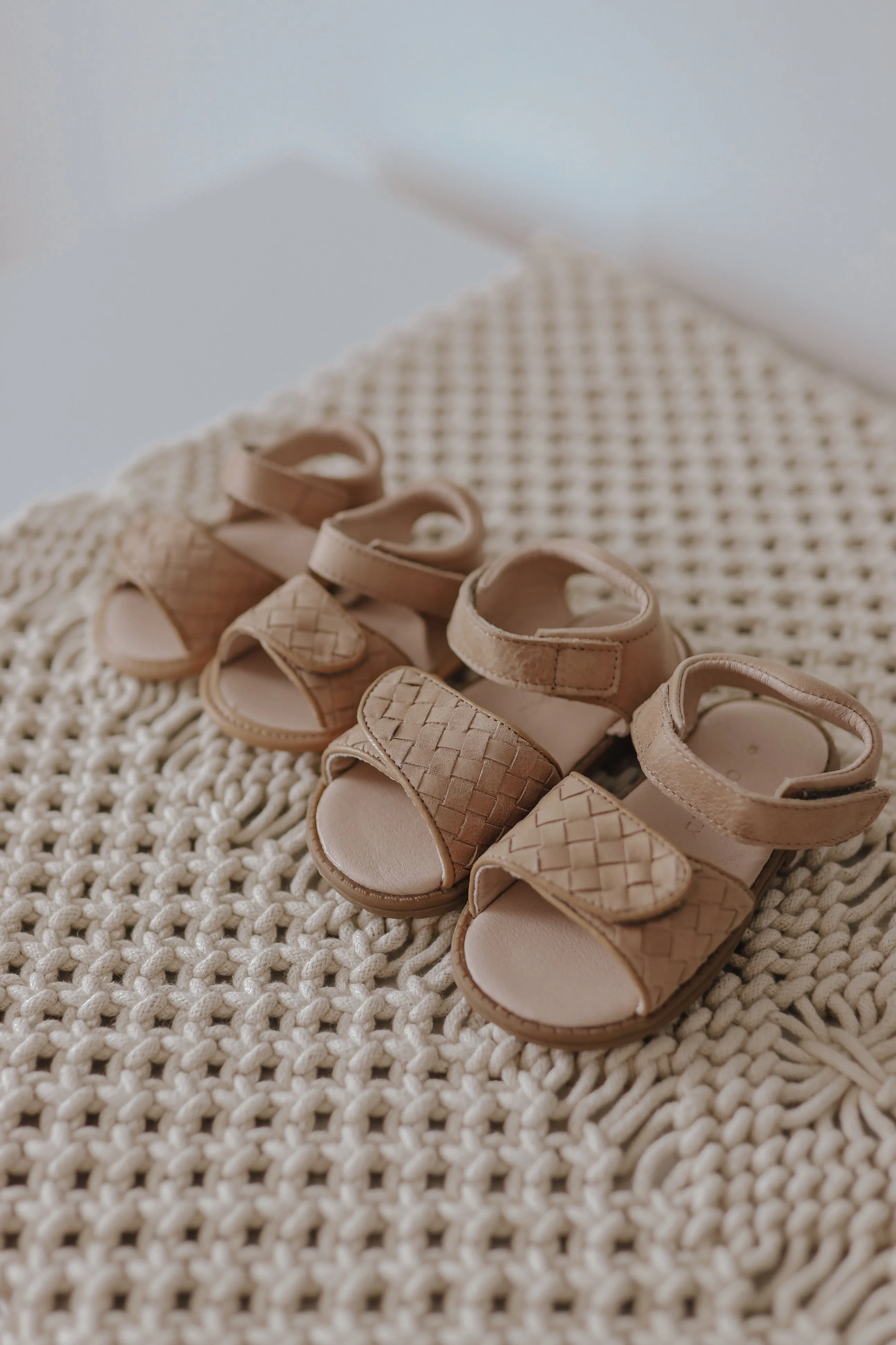 Woven Hard Sole Sandal Stone